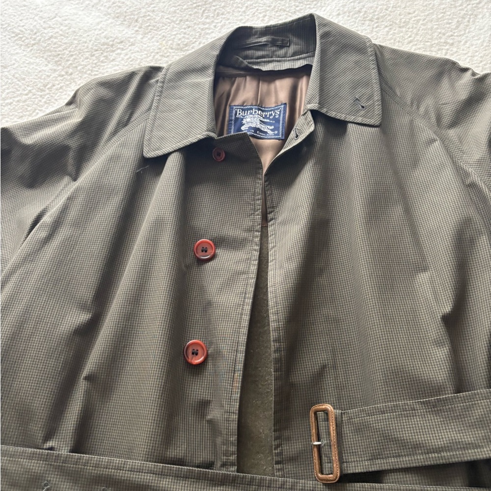 Burberry Green Trench Coat Classic Design - Picture 5 of 5